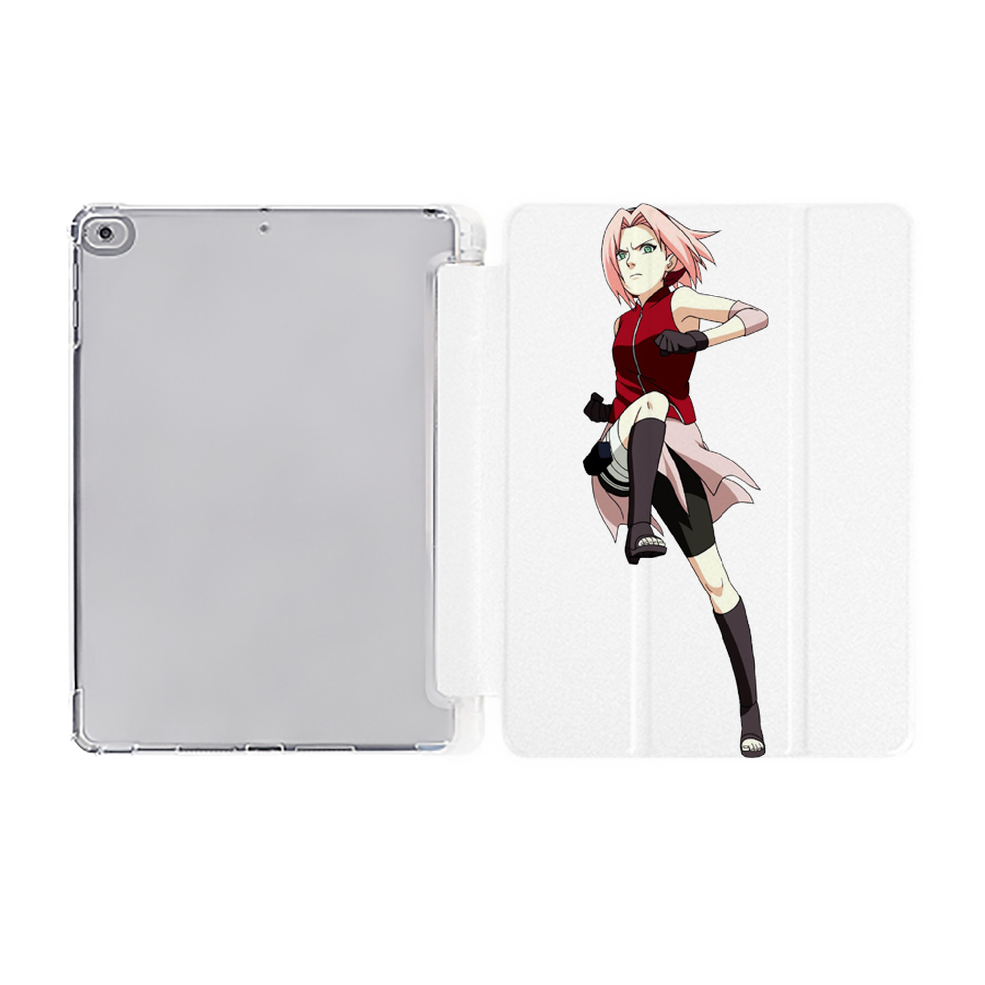（画像用） NARUTO -ナルト- 春野サクラ Haruno Sakura IPad ケース ペン収納付き 三つ折りスタンド PUレザー×シリコン 対応機種9.5/10.5/10.9インチ
